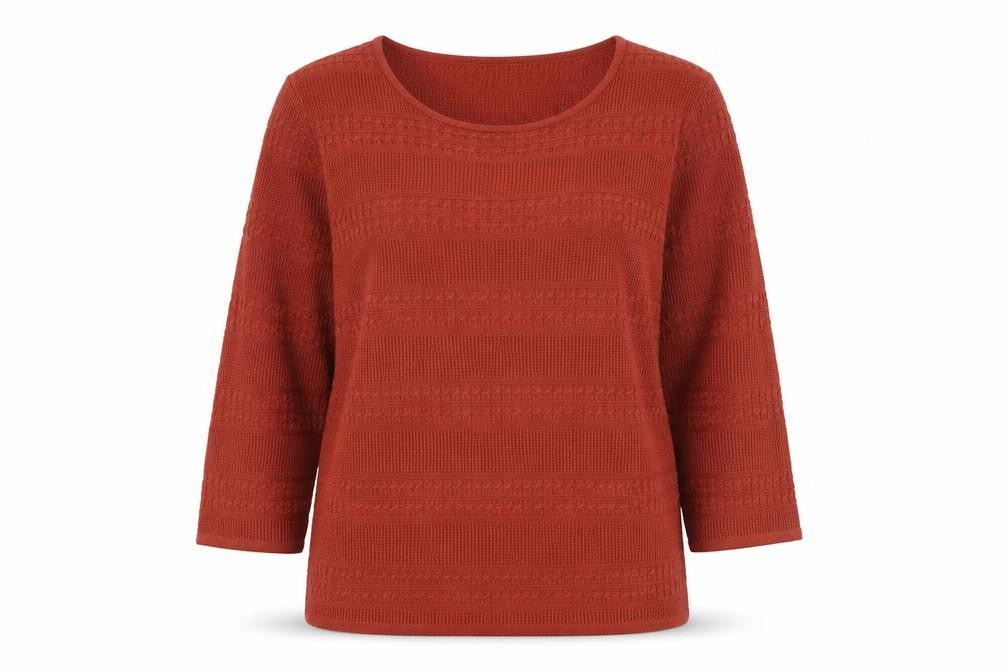 Isle Womens Orange Round Neck Acrylic Pullover Jumper Size 14