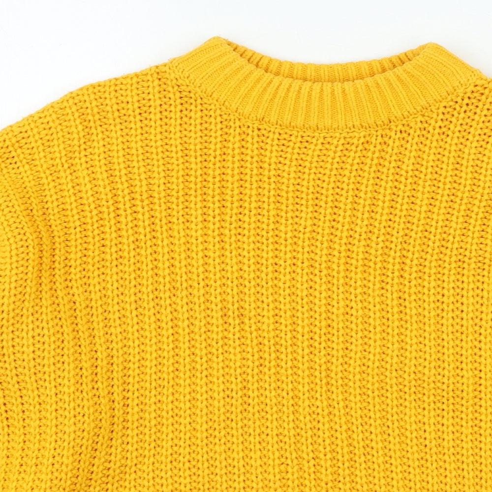 Red Herring Womens Orange High Neck Acrylic Pullover Jumper Size 14