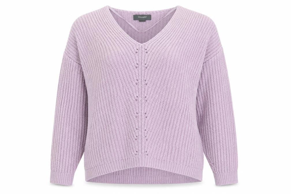 Primark Womens Purple V-Neck Acrylic Pullover Jumper Size XS