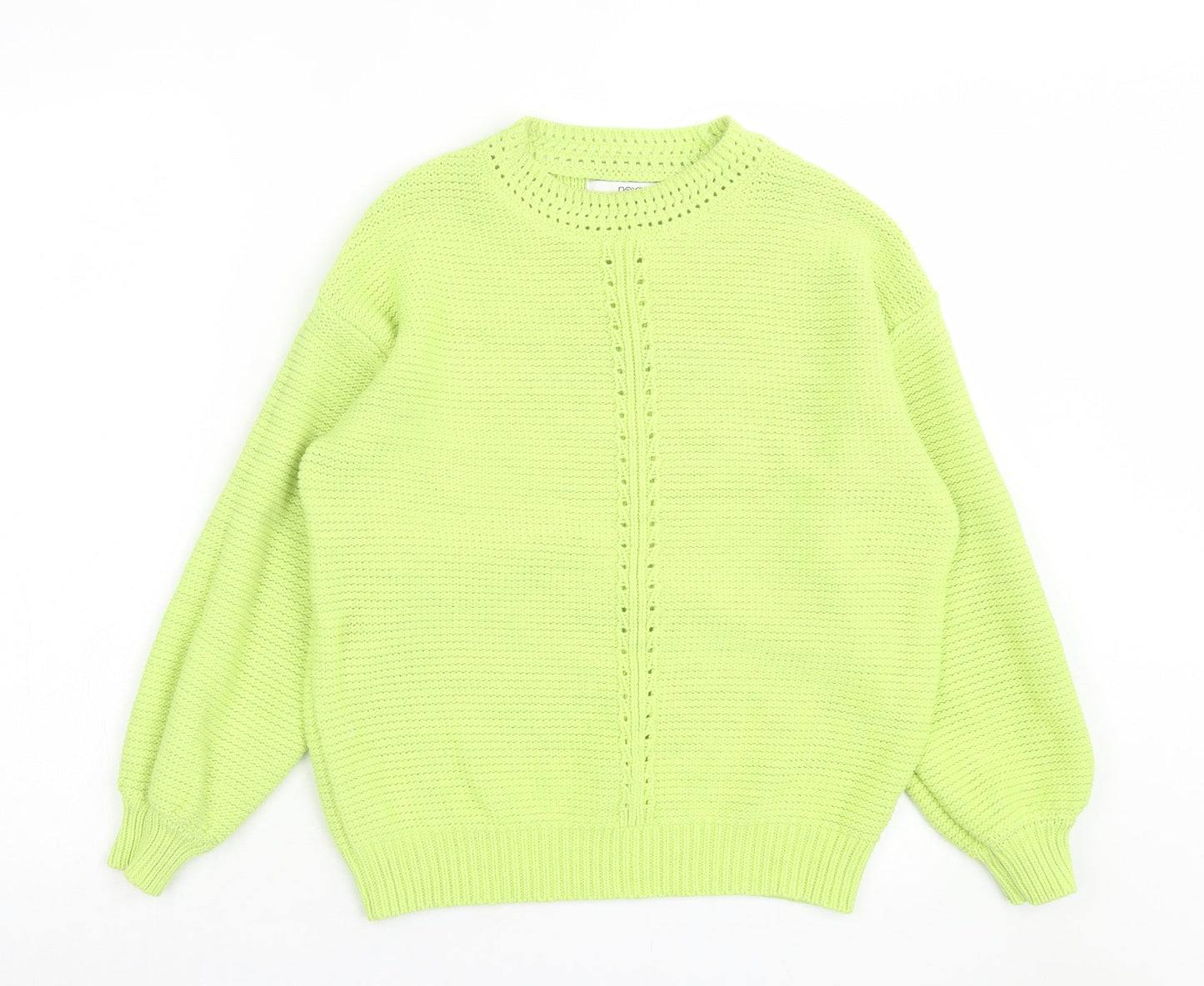 NEXT Womens Green Crew Neck Acrylic Pullover Jumper Size S
