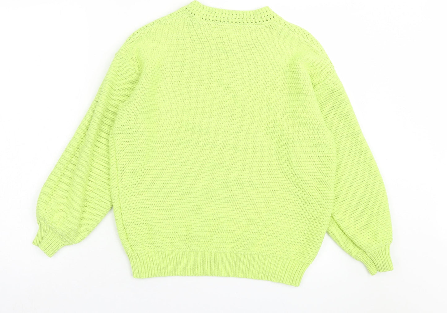 NEXT Womens Green Crew Neck Acrylic Pullover Jumper Size S