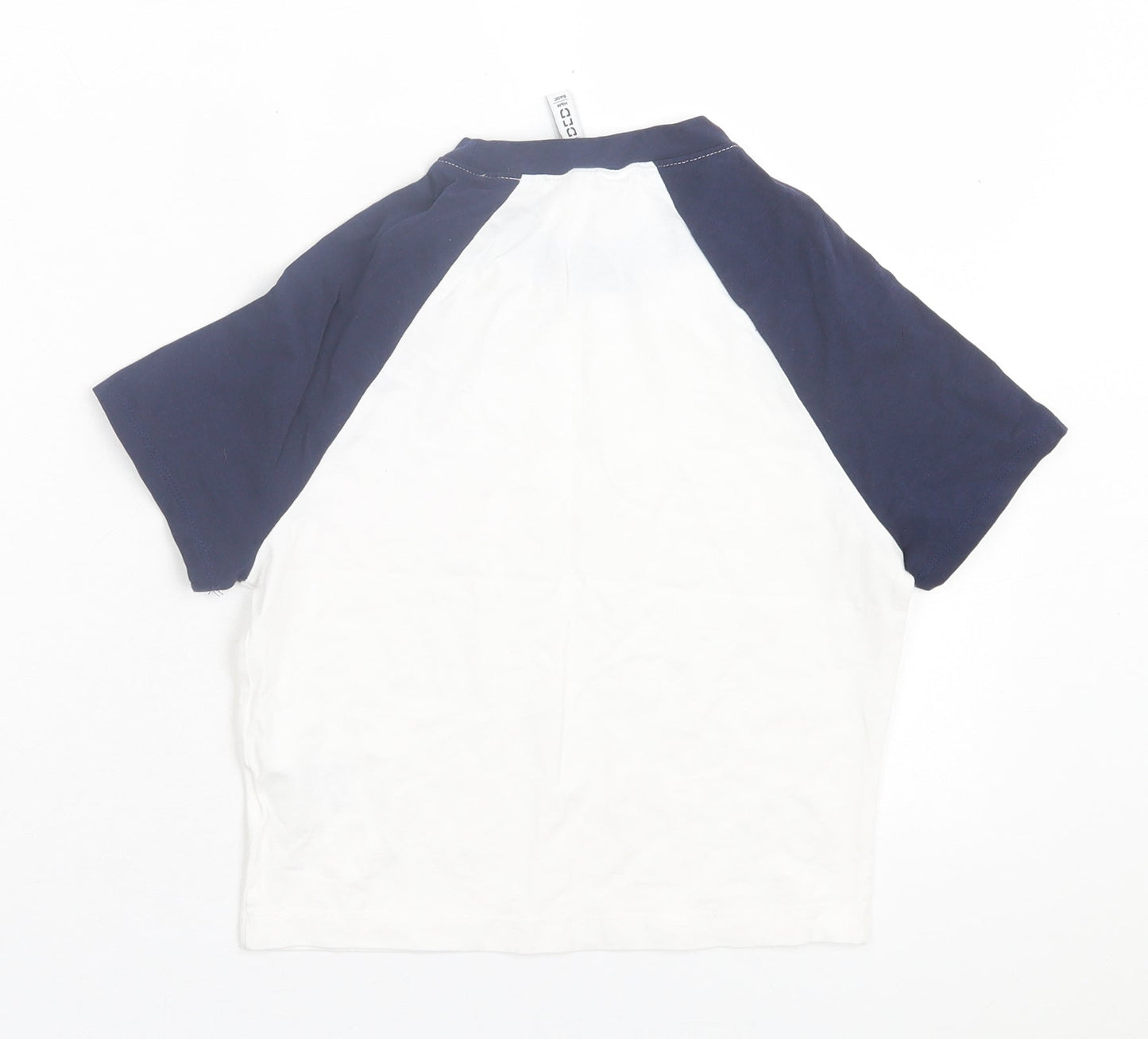 H&M Womens Blue Cotton Cropped T-Shirt Size M Crew Neck