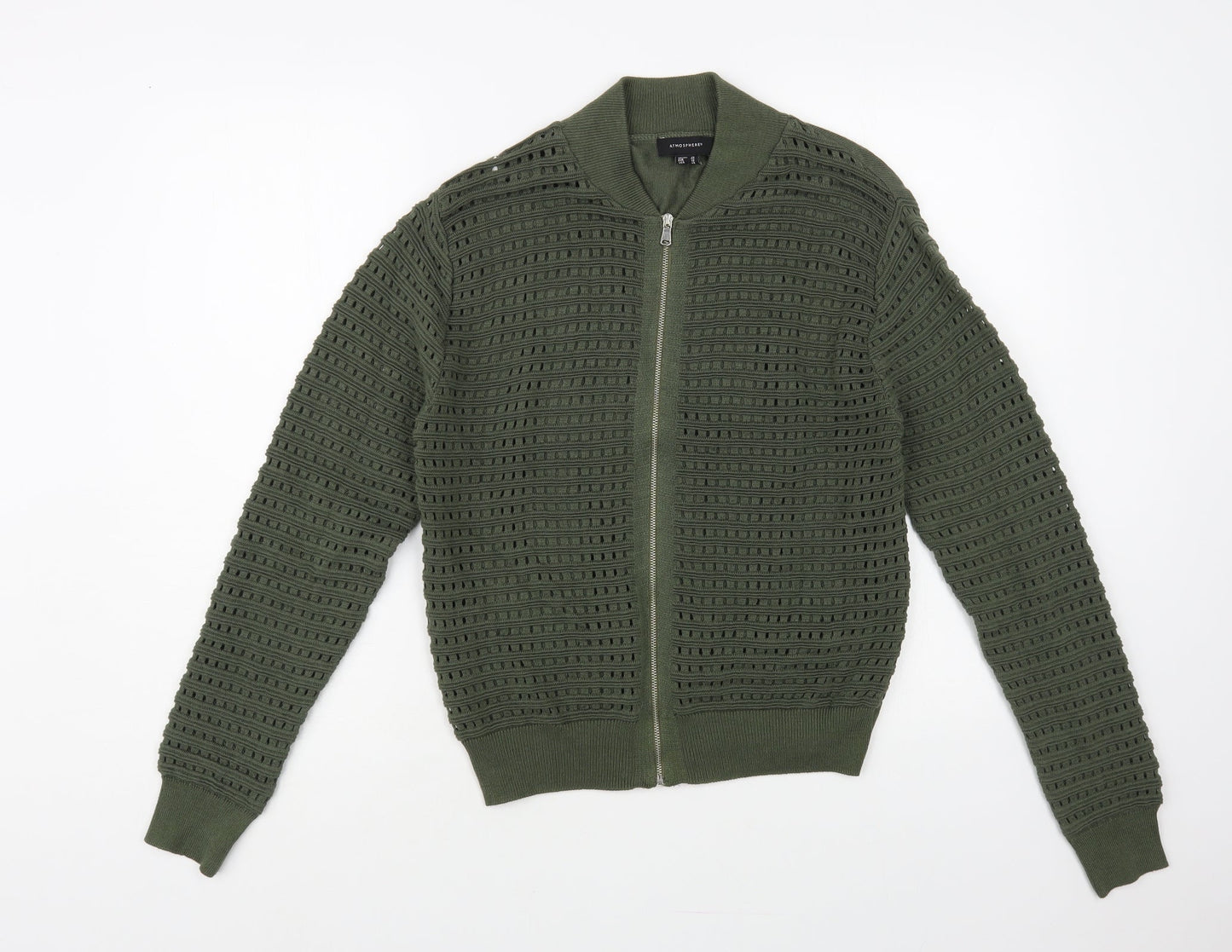 Atmosphere Womens Green Collared Polyester Full Zip Jumper Size 16