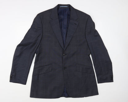 Next Mens Grey Check Wool Jacket Blazer Size 42