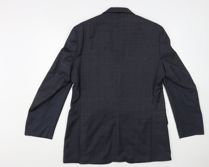 Next Mens Grey Check Wool Jacket Blazer Size 42