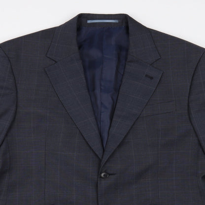 Next Mens Grey Check Wool Jacket Blazer Size 42