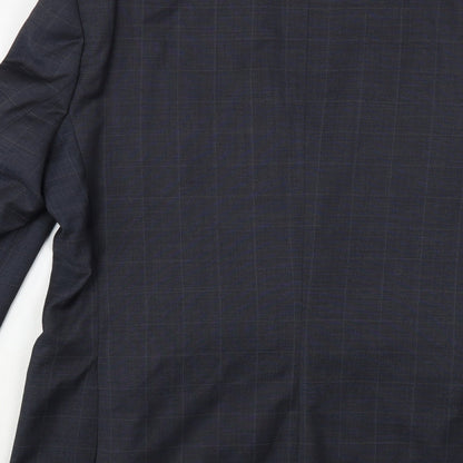 Next Mens Grey Check Wool Jacket Blazer Size 42