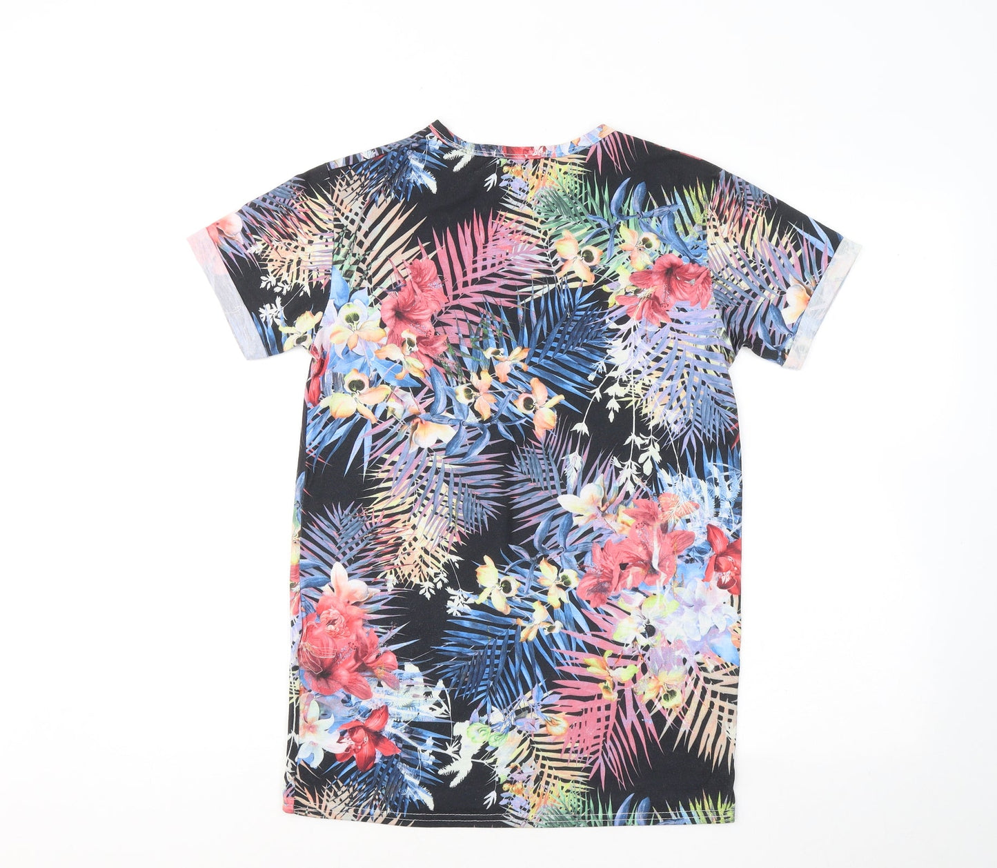 Cameo Rose Womens Multicoloured Floral Polyester Basic T-Shirt Size S Round Neck - Miami 28