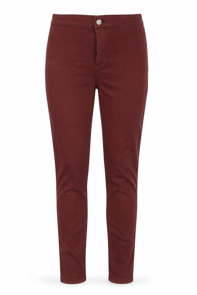 Topshop Womens Red Cotton Jegging Trousers Size 25 in L30 in Regular