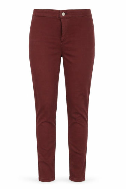 Topshop Womens Red Cotton Jegging Trousers Size 25 in L30 in Regular