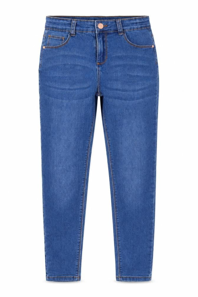 Denim & Co. Girls Blue Cotton Skinny Jeans Size 11-12 Years Regular
