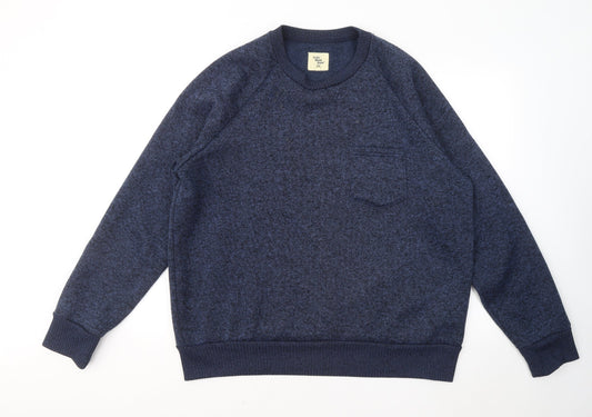 Cedar Wood State Mens Blue Round Neck Polyester Pullover Jumper Size 2XL