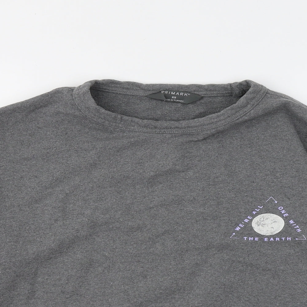 Primark Mens Grey Cotton Pullover Sweatshirt Size XS - we're all one with the earth
