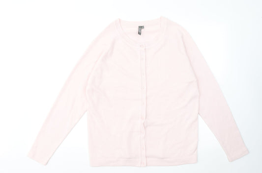 Originals Womens Pink Round Neck Acrylic Pullover Jumper Size 16