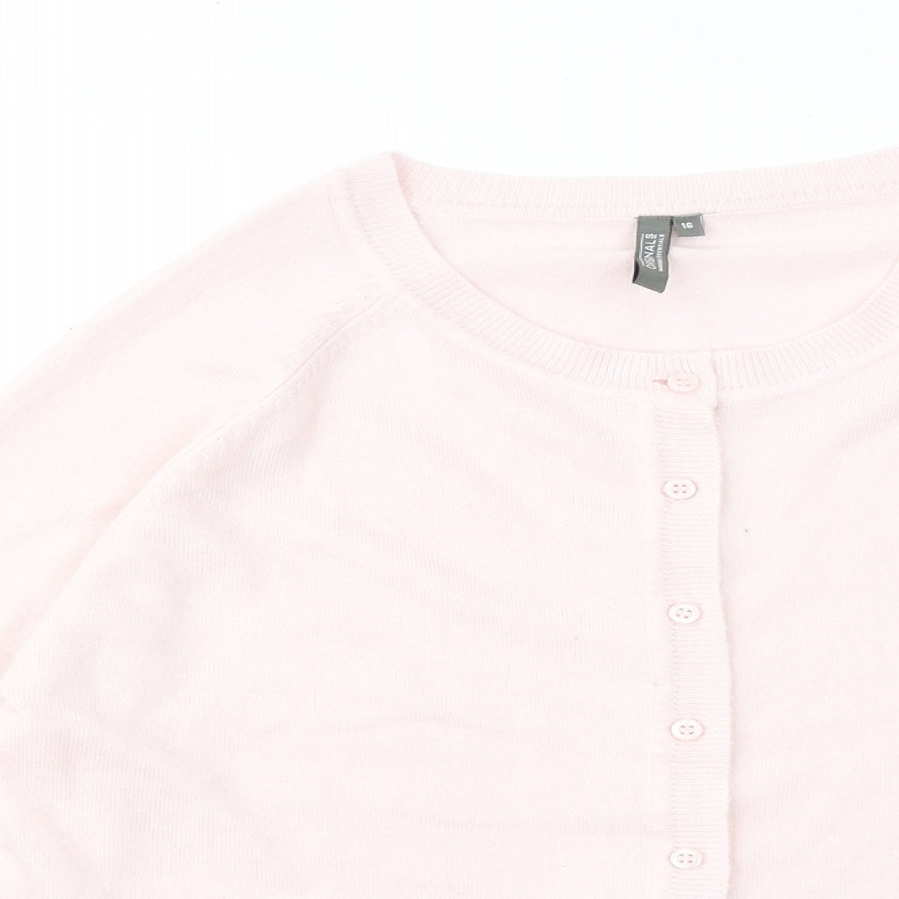 Originals Womens Pink Round Neck Acrylic Pullover Jumper Size 16