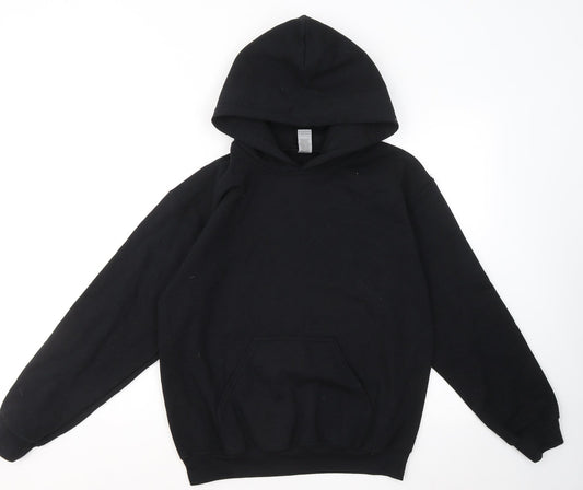 Gildan Mens Black Cotton Pullover Hoodie Size S - I just really like penguins ok