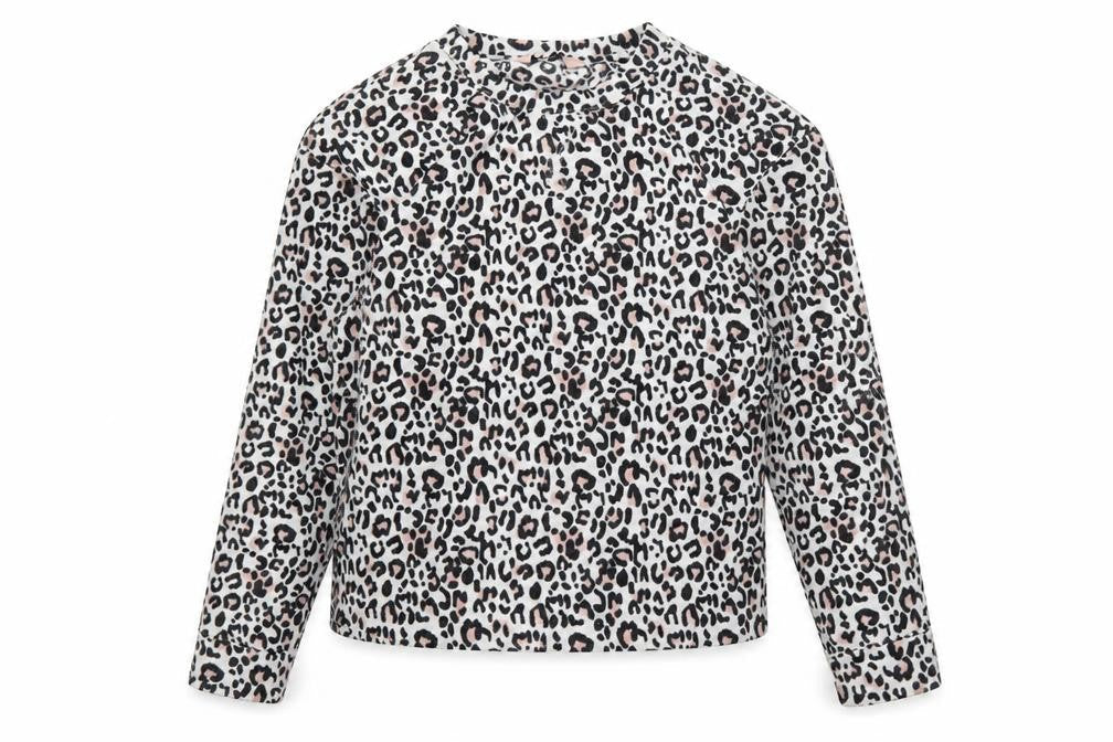 Dorothy Perkins Womens White Round Neck Animal Print Polyester Pullover Jumper Size M