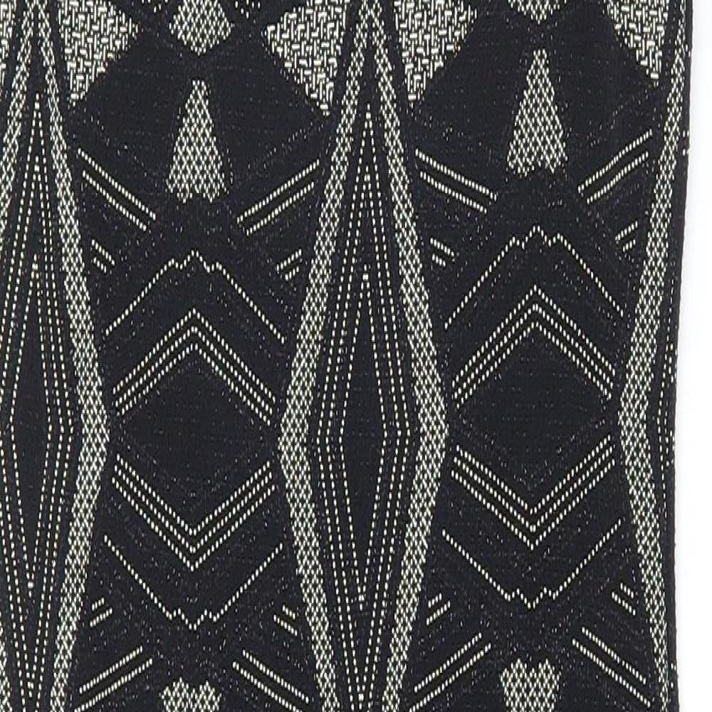 New Look Womens Black Nylon Bodycon Size 6 Scoop Neck