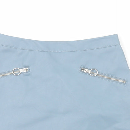 Primark Womens Blue Polyester A-Line Skirt Size 6