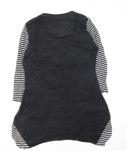 Carla D'Angel Womens Black Polyester Basic T-Shirt Size 12 Round Neck