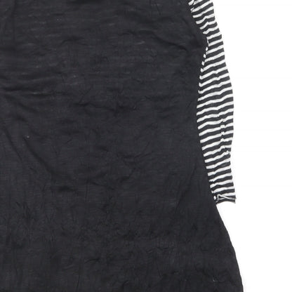Carla D'Angel Womens Black Polyester Basic T-Shirt Size 12 Round Neck