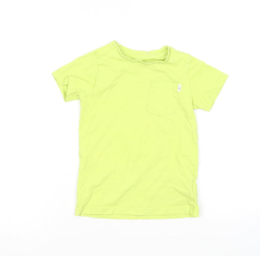 Mothercare Boys Green Cotton Basic T-Shirt Size 3-4 Years Round Neck