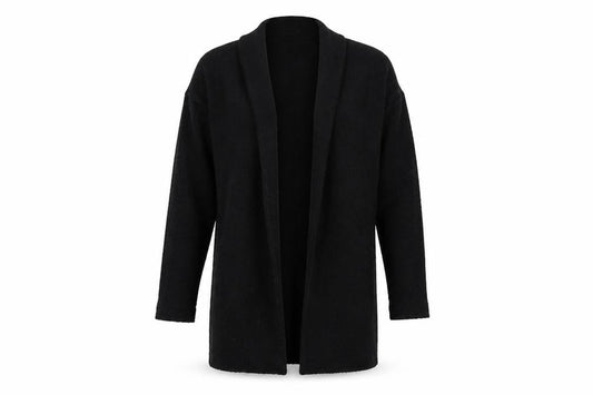F&F Womens Black Round Neck Polyester Cardigan Jumper Size 6