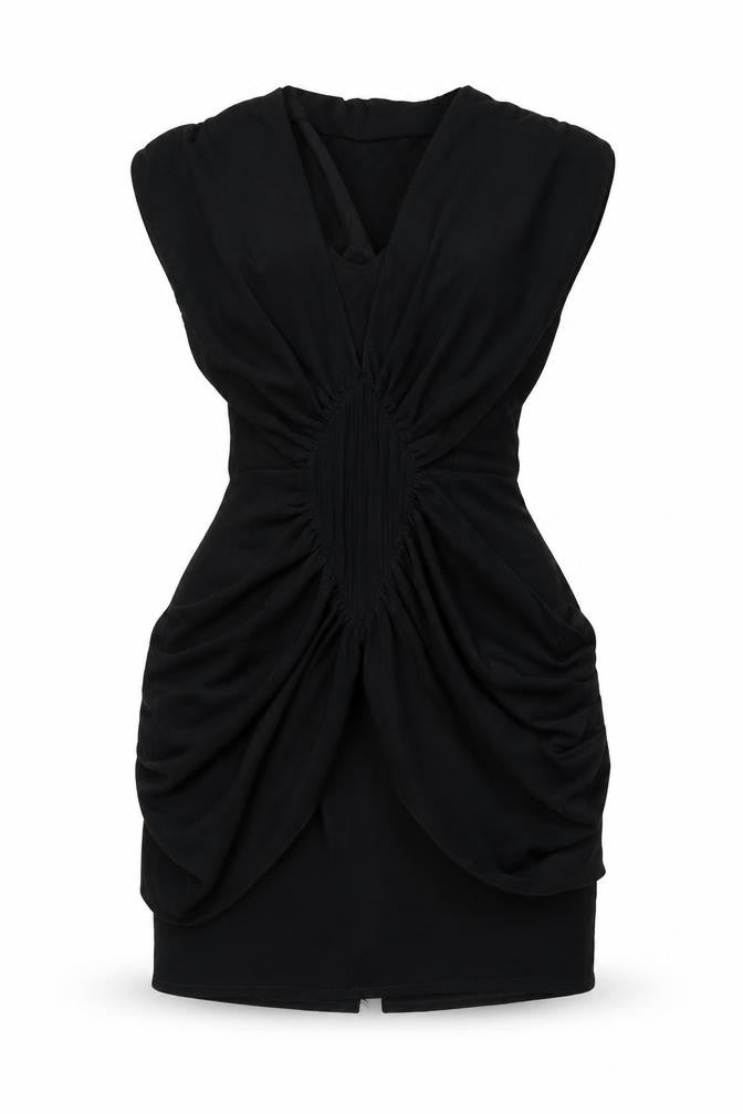 Du-Dee Womens Black Polyester Fit & Flare Size S Round Neck