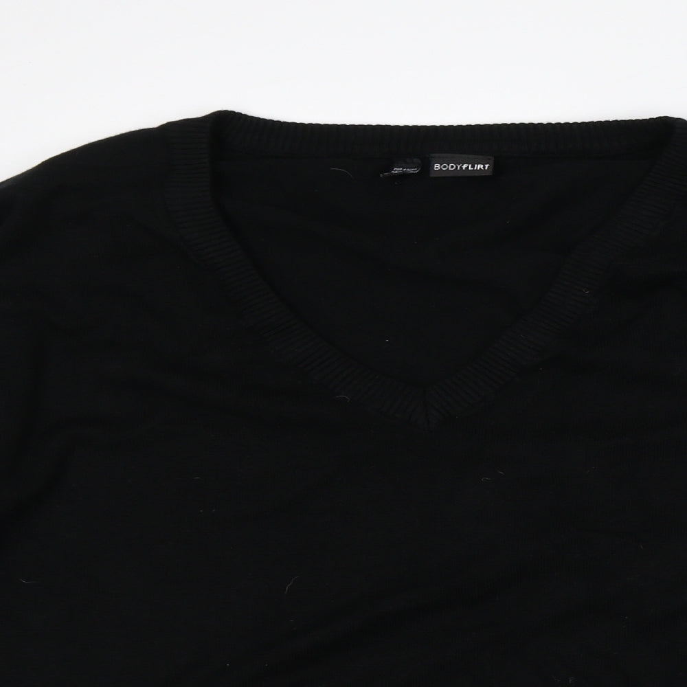 Body Flirt Womens Black Viscose Pullover Sweatshirt Size M