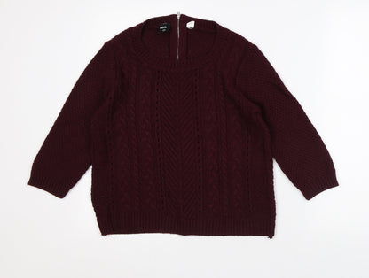 BDG Womens Purple Round Neck Acrylic Pullover Jumper Size S