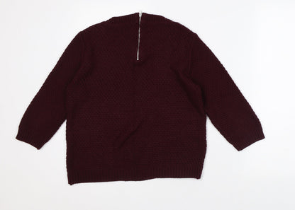 BDG Womens Purple Round Neck Acrylic Pullover Jumper Size S