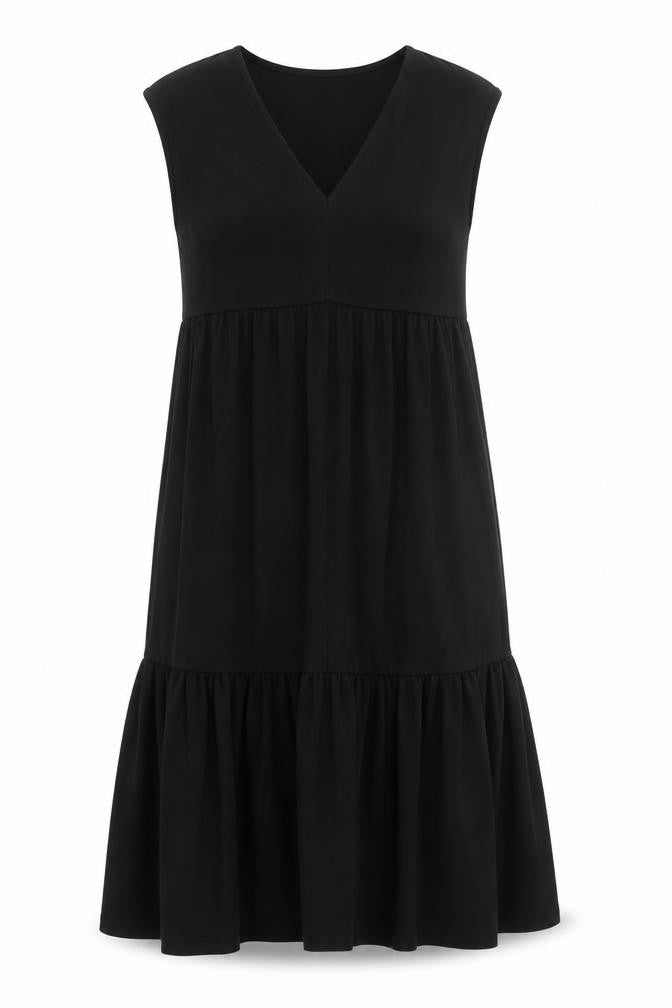 Primark Womens Black Viscose A-Line Size 4 V-Neck Pullover