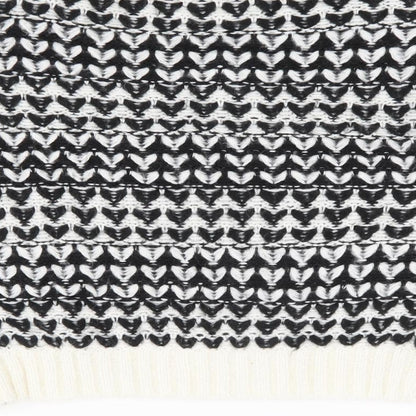 Pep&Co Womens Black Mock Neck Geometric Acrylic Pullover Jumper Size M