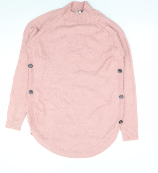 NEXT Womens Pink High Neck Acrylic Pullover Jumper Size XS