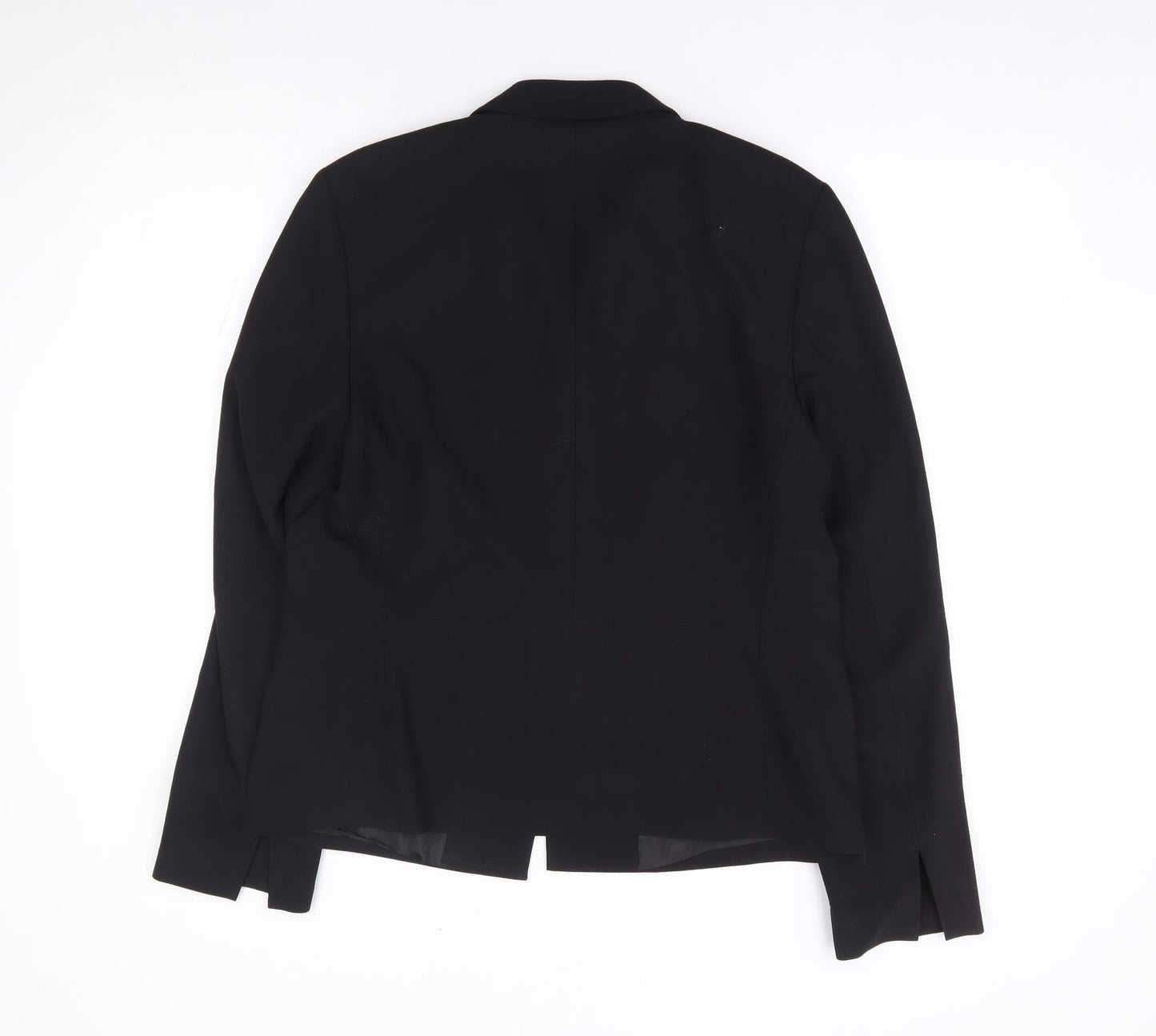 Preworn Womens Black Polyester Jacket Suit Jacket Size M