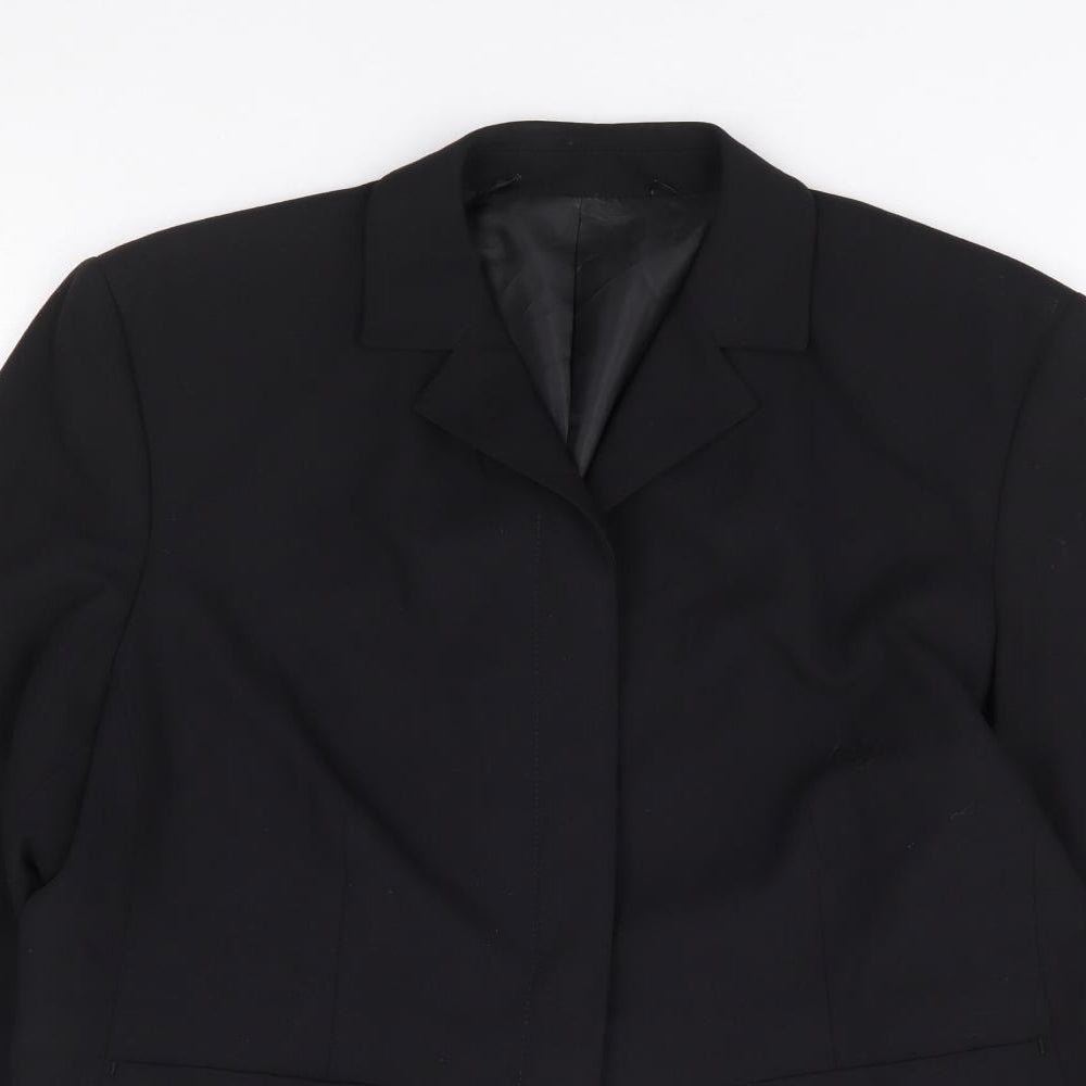 Preworn Womens Black Polyester Jacket Suit Jacket Size M