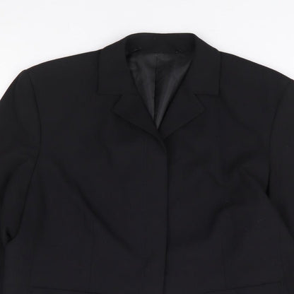 Preworn Womens Black Polyester Jacket Suit Jacket Size M