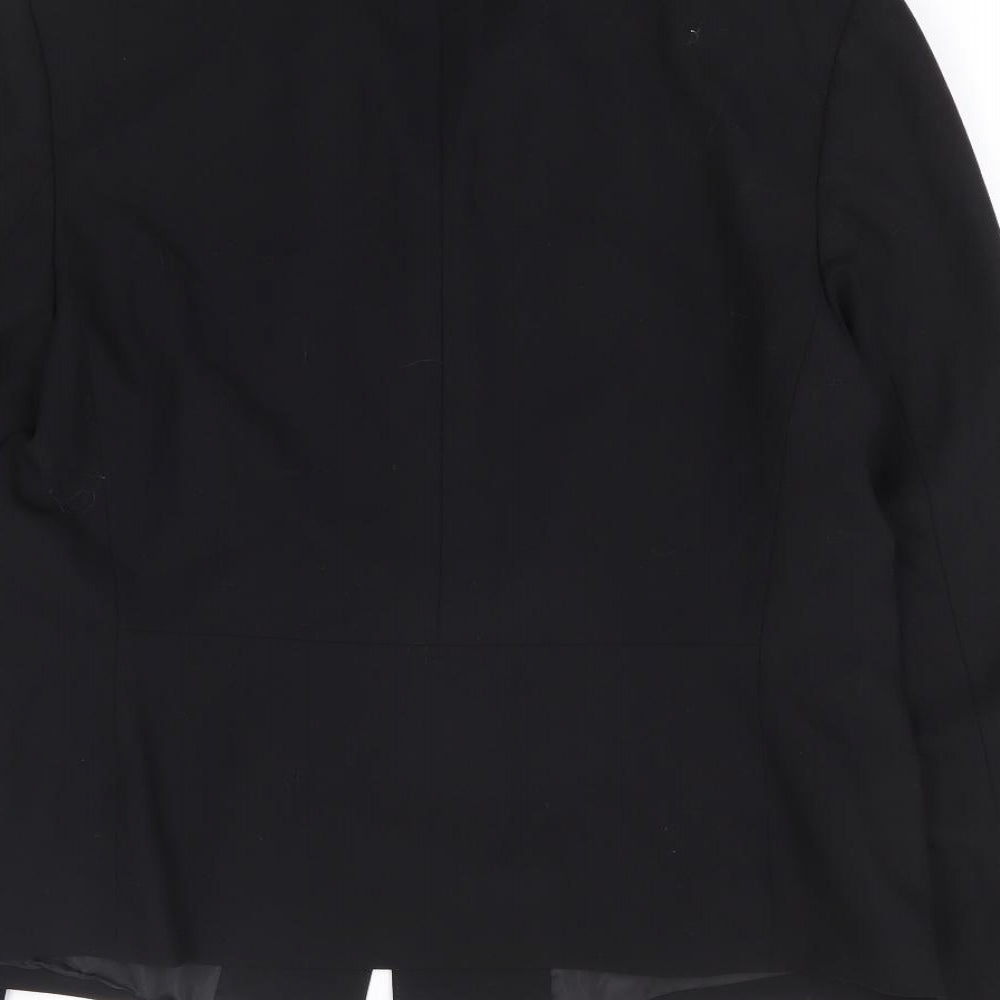 Preworn Womens Black Polyester Jacket Suit Jacket Size M