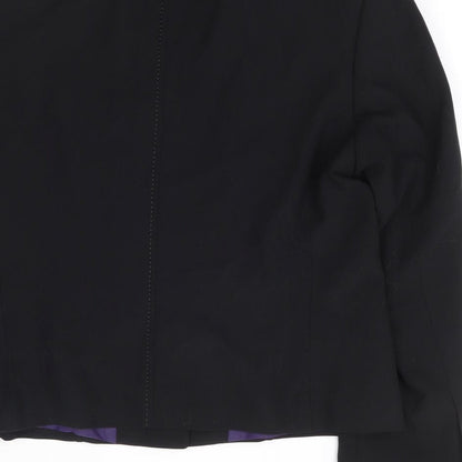 Preworn Womens Black Polyester Jacket Suit Jacket Size M