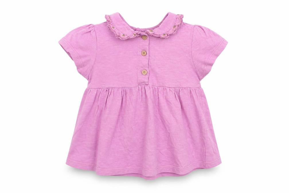 NEXT Girls Purple Cotton Basic T-Shirt Size 18-24 Months Round Neck Pullover
