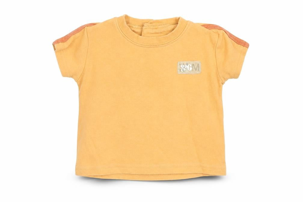 George Boys Orange Cotton Basic T-Shirt Size 0-3 Months Round Neck Pullover