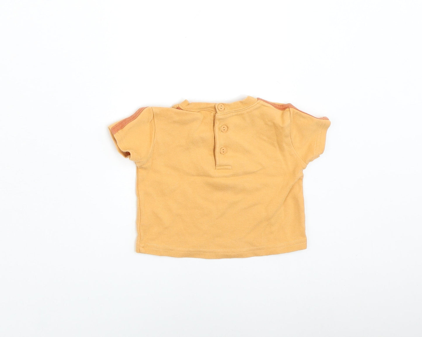 George Boys Orange Cotton Basic T-Shirt Size 0-3 Months Round Neck Pullover