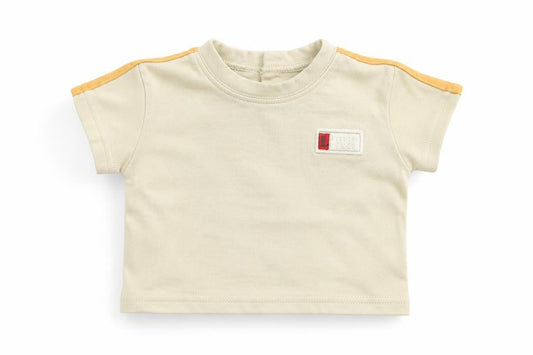 George Boys Beige Cotton Basic T-Shirt Size 0-3 Months Round Neck Pullover