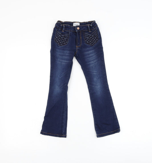 Mayoral Girls Blue Polyester Flared Jeans Size 5-6 Years Regular Zip