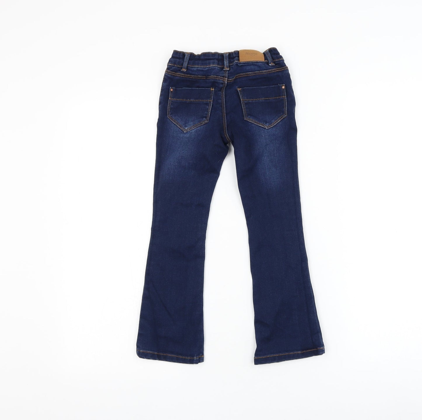 Mayoral Girls Blue Polyester Flared Jeans Size 5-6 Years Regular Zip