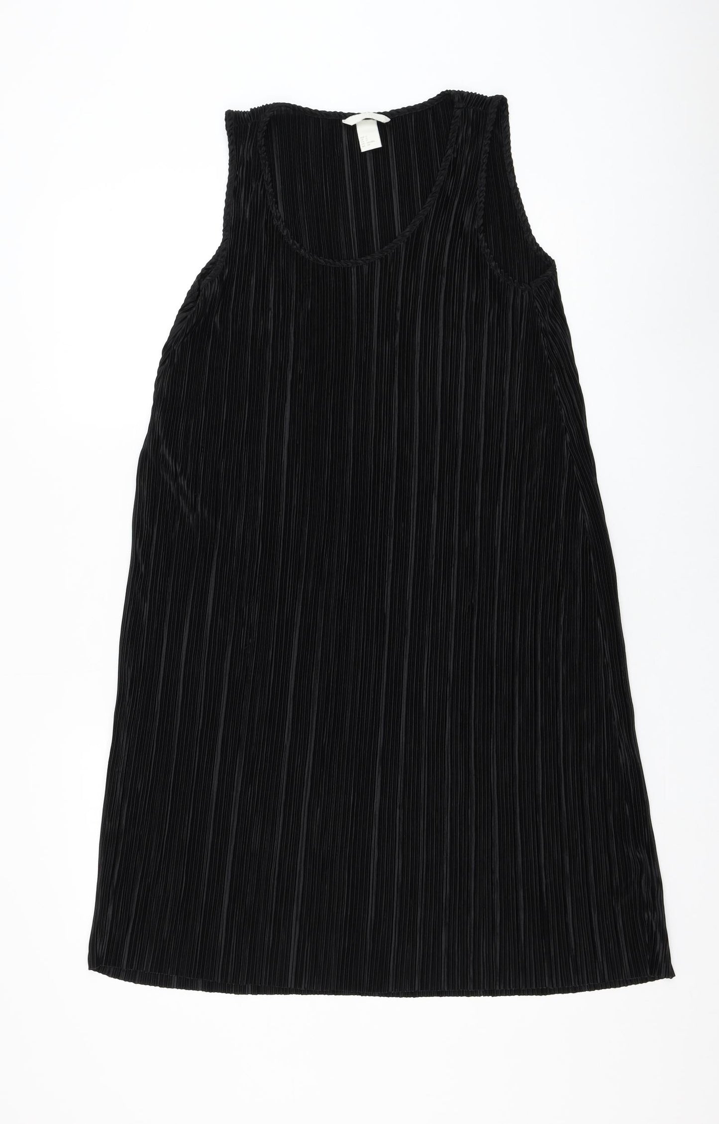 H&M Womens Black Polyester Shift Size S Round Neck Pullover