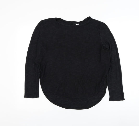 H&M Womens Black Round Neck Viscose Pullover Jumper Size S