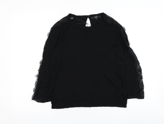 NEXT Womens Black Round Neck Viscose Pullover Jumper Size 12