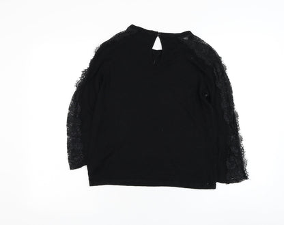 Next Womens Black Round Neck Viscose Pullover Jumper Size 12