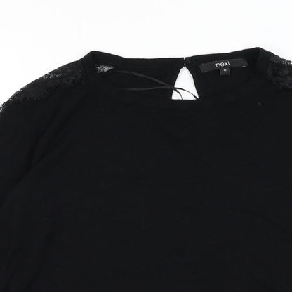 Next Womens Black Round Neck Viscose Pullover Jumper Size 12
